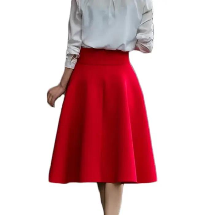 Femmes 6XL jupe taille haute jupes femme blanc genou longueur bas