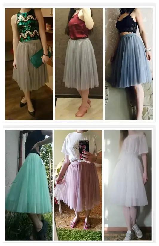 TingYiLi 4 couches jupes en Tulle femmes noir gris blanc adulte jupe