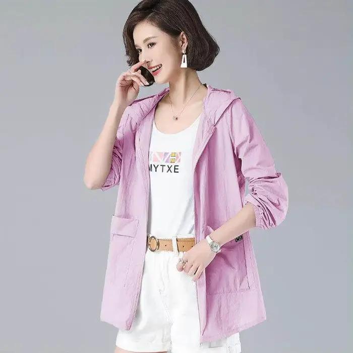 Manteau mi-long ample et léger pour femme, protection solaire anti-UV, pour les activités de plein air, les voyages quotidiens et l'été