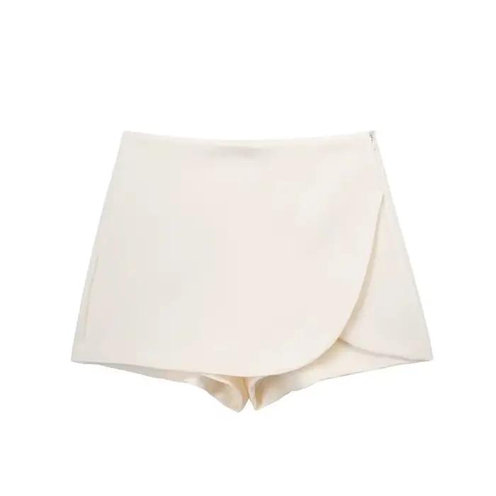 MUJER 2025 noir Mini jupe Shorts femme mode asymétrique