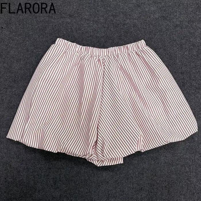 FLARORA mode rayé Patchwork a-ligne jupes femme taille haute bulle jupe plissée douce rue
