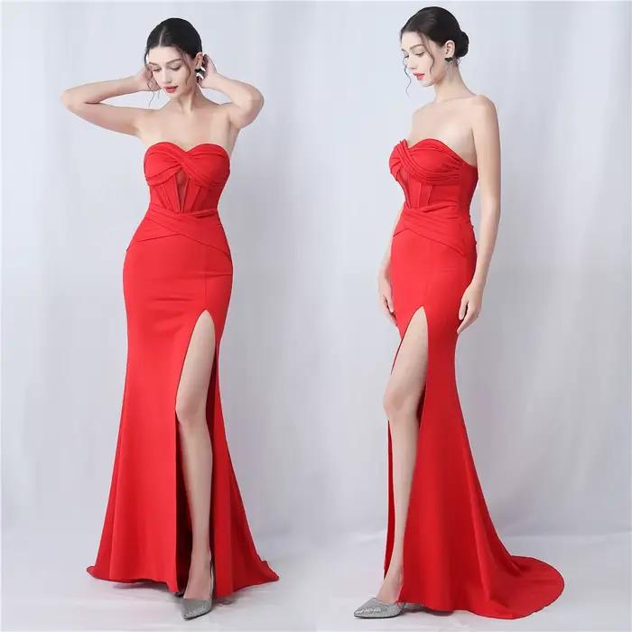 Robe de Soirée de Forme Sirène en Satin pour Femme
