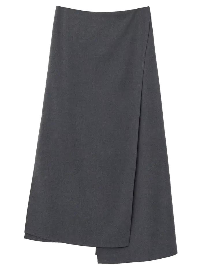 CHIC VEN nouvelles femmes jupes ample décontracté solide Tube droit conception fente irrégulière femme jupe dames vêtements printemps automne 2025