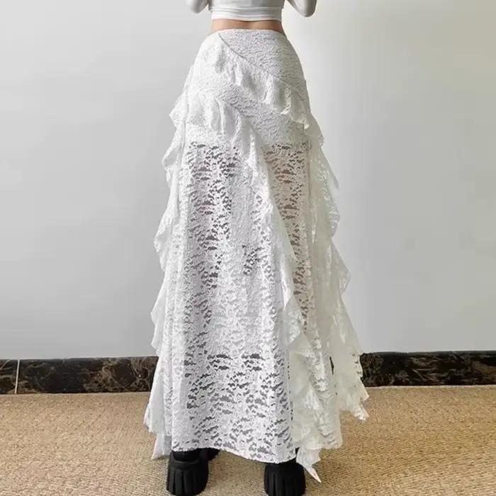 Jupe gothique des années 2000 pour femmes, polyester, dentelle, haute taille, style Y2K, streetwear, Gyaru, hip hop, jupe décontractée et esthétique