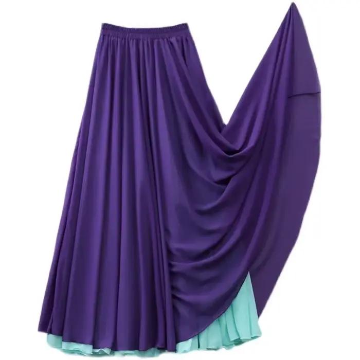 Jupe de danse classique en mousseline de soie double face pour femme