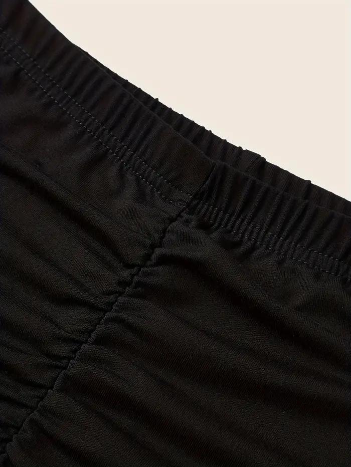 Jupe froncée élégante taille haute avec évent arrière pour femme – Parfaite pour la mode printemps et été