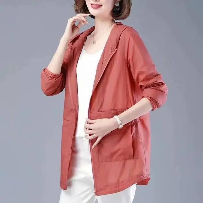 Manteau mi-long ample et léger pour femme, protection solaire anti-UV, pour les activités de plein air, les voyages quotidiens et l'été