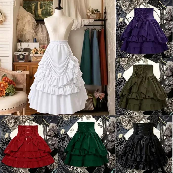 Nouvelle jupe vintage Y2K gothique rétro Lolita pour femme