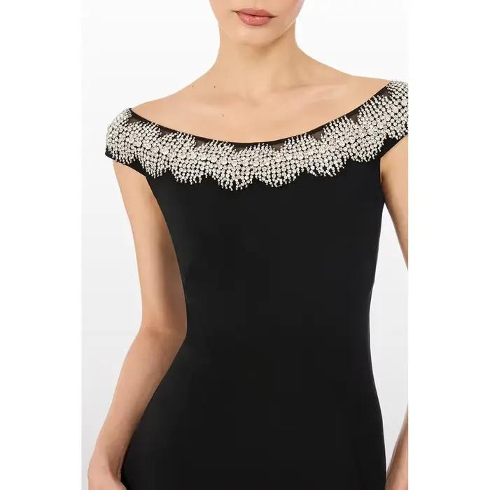 Robe de soirée noire classique sirène avec soutien-gorge intégré pour femmes élégantes, soirées officielles, mariages et galas