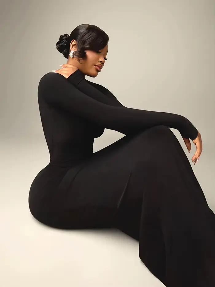 Robe moulante noire sexy pour femme, robe dos nu, robe de soirée sirène à manches longues printemps-été, robe maxi élégante pour événement