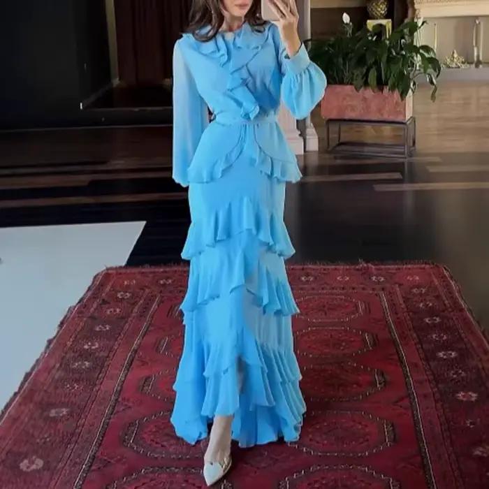Robe de soirée élégante à manches longues pour femmes