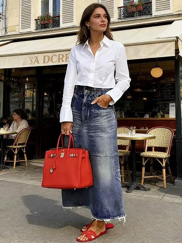 Jupe longue en jean pour femme Krisstargirls – Tendance hiver et printemps