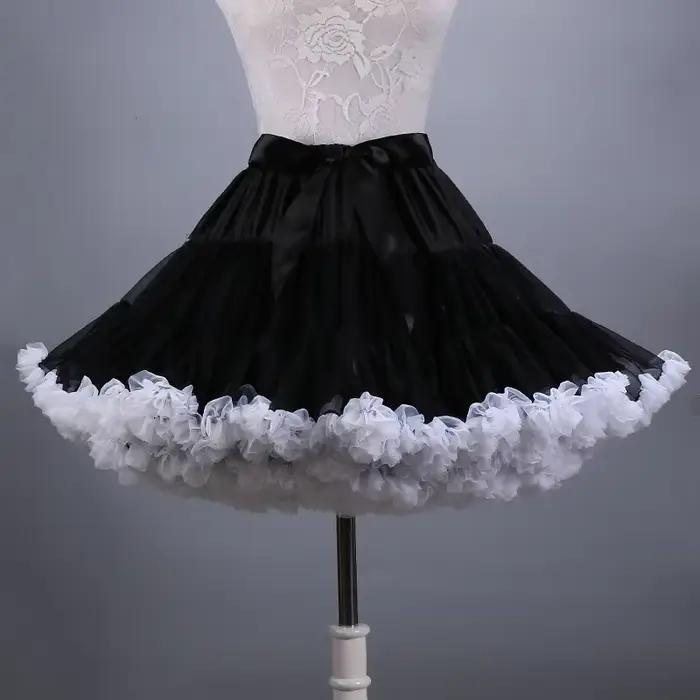 Nouveau Adulte courte Tulle Pettiskirt coloré Tutu Jupe Crinoline Jupon Saia pour les femmes