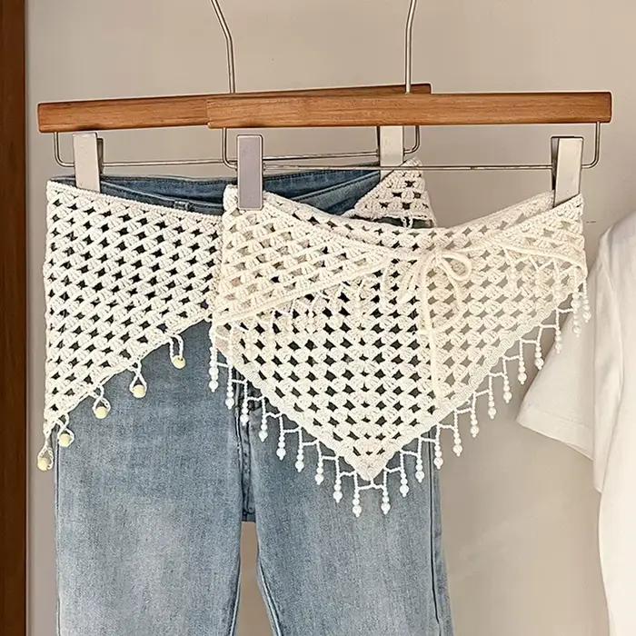 Jupe En Crochet À Franges Y2K Style Streetwear Multifonctionnelle Asymétrique Polyester Coton Occasions Printemps Soirées Plage Vivastreet