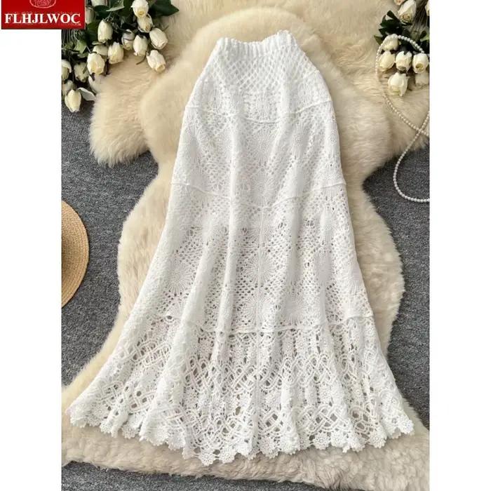 Jupes longues maxi style bohème ajourées pour filles Mori