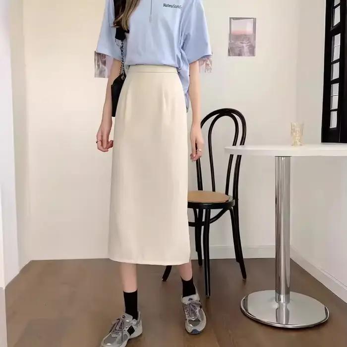 Jupe drapée amincissante taille haute pour femme