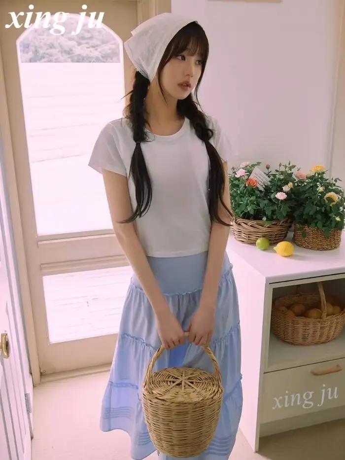 Kpop chanteur Jennie taille haute tempérament plissé gâteau jupe femmes Jazz danse Costume scène Festival fête Performance vêtements
