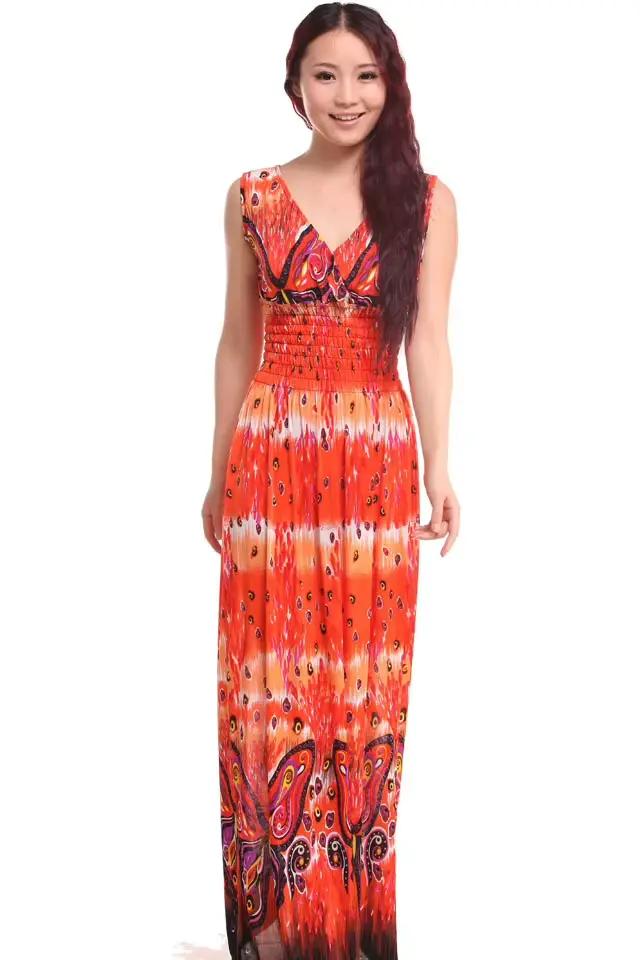 Tunique de plage Boho élégante pour femme, robe d'été longue, grande taille, sexy, robe d'été, bleue, grande, grande, vêtements d'été, 2024