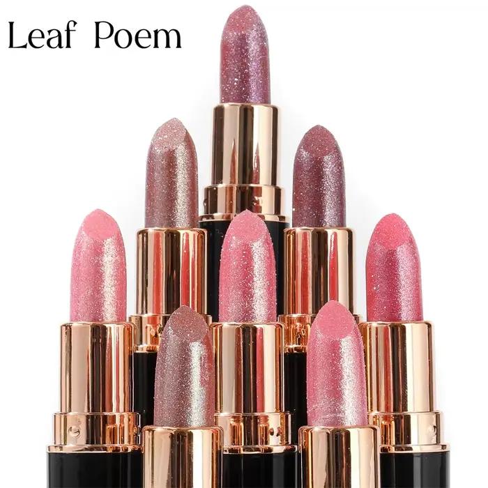 Tube noir brillant diamant rouge à lèvres perle hydratant paillettes teinte baume imperméable durable brillant à lèvres miroitant Sexy maquillage pour les lèvres