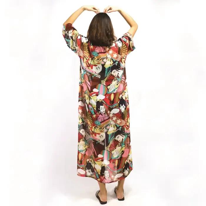 Kimono japonais pour femmes, yukata, cardigan à manches longues, chemisier tendance, haori, robe kimono traditionnelle, style 2026 FF001