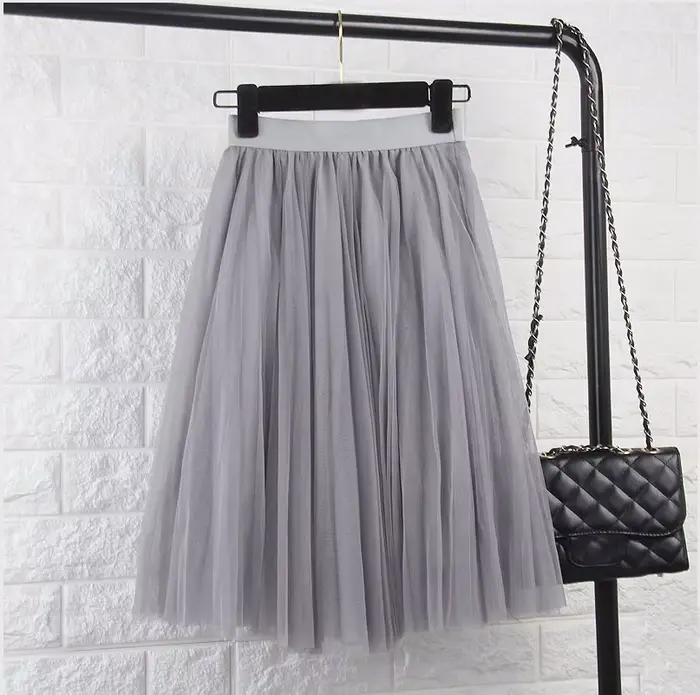 TingYiLi 4 couches jupes en Tulle femmes noir gris blanc adulte jupe