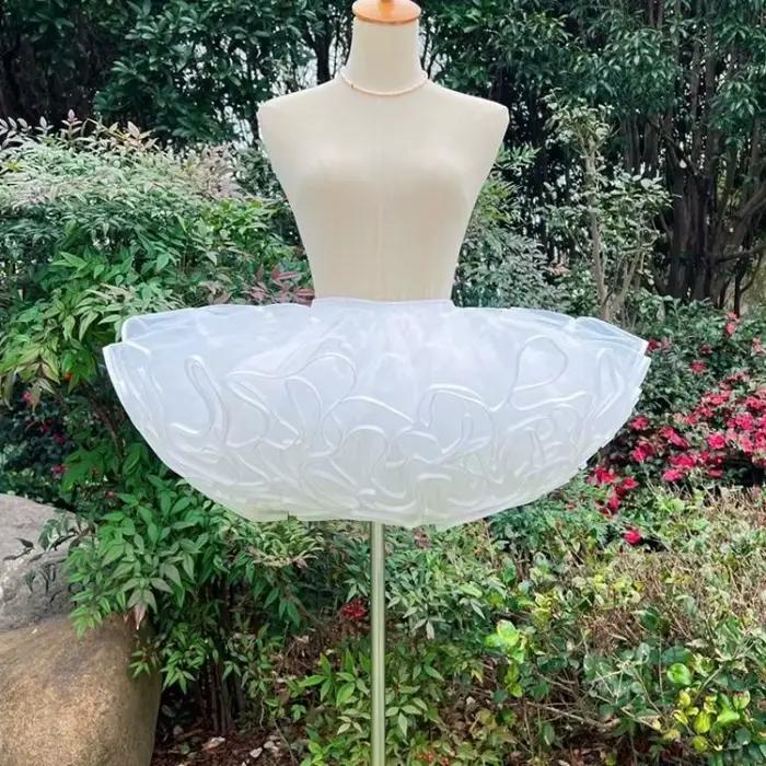 MAGOGO blanc noir court Super moelleux Lolita sous-jupe 30CM canard fesses Tutu jupe soutien désossé doux gaze nuage jupons