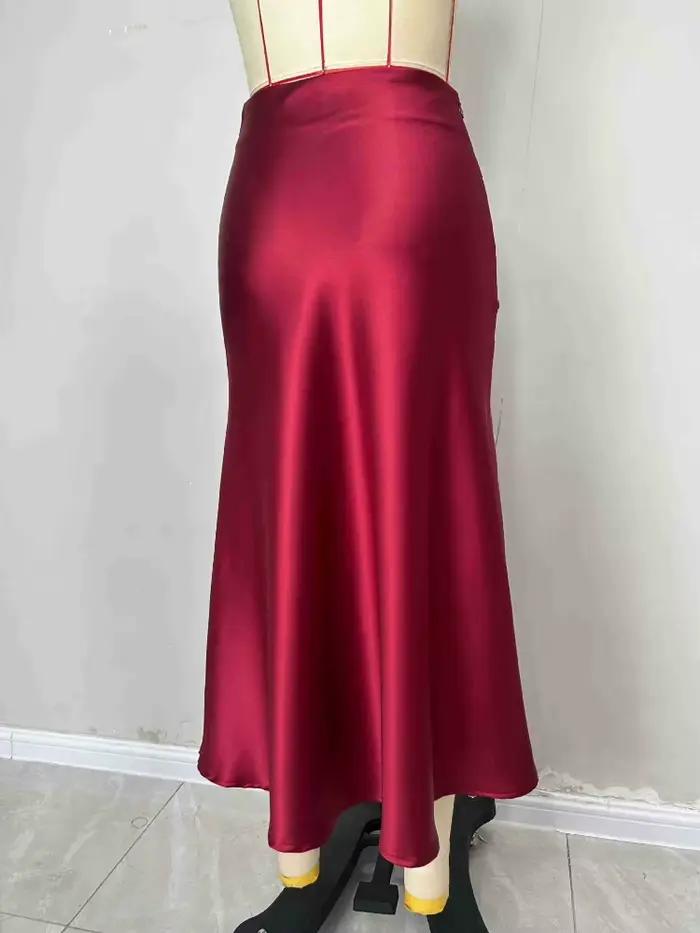 Jupe Taille Haute Élégante Polyester Décontractée Occasionnelle Bureau Carnaval Sirène Mi-Mollet