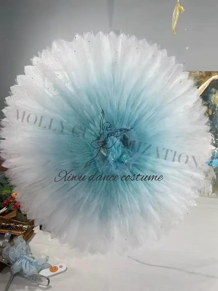 Nouveau produit lancement ballet bleu dégradé TUTU gaze jupe Bluebird variation compétition professionnelle danse