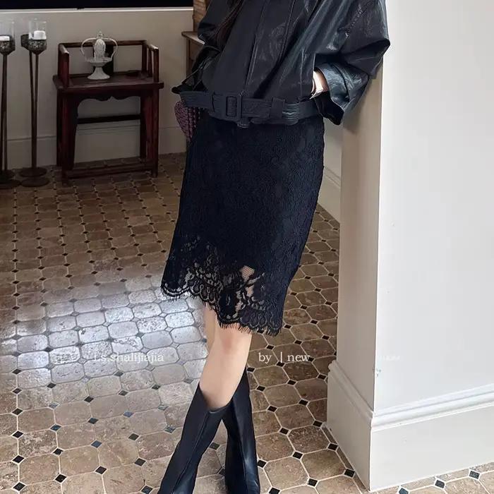 Jupe midi élégante en dentelle pour femme, nouvelle collection printemps 2026