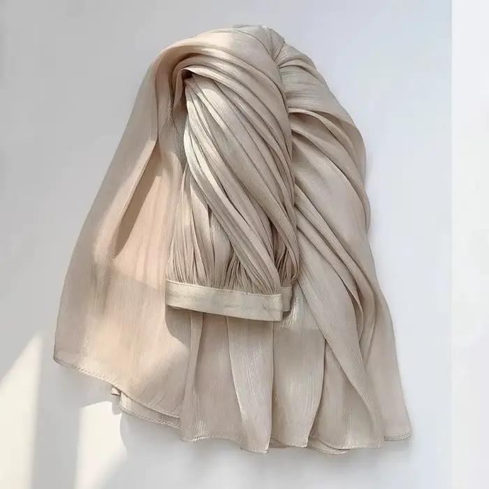 Jupe longue plissée en mousseline transparente pour femme, coupe évasée fluide