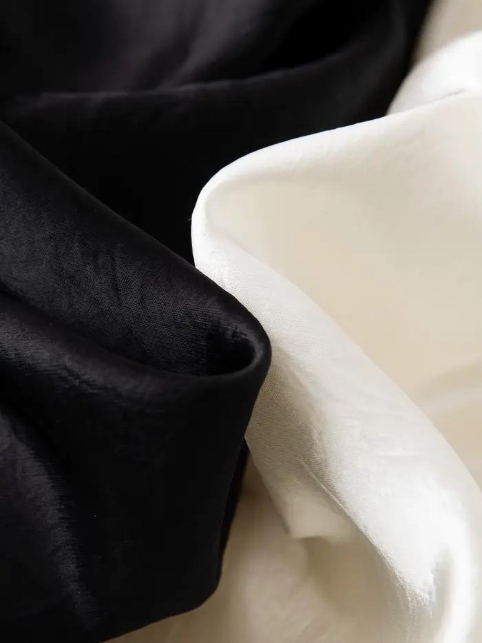 Jupe longue ZIQIAO en acétate pour femmes junior décontractée et élégante printemps été 2025 noir beige