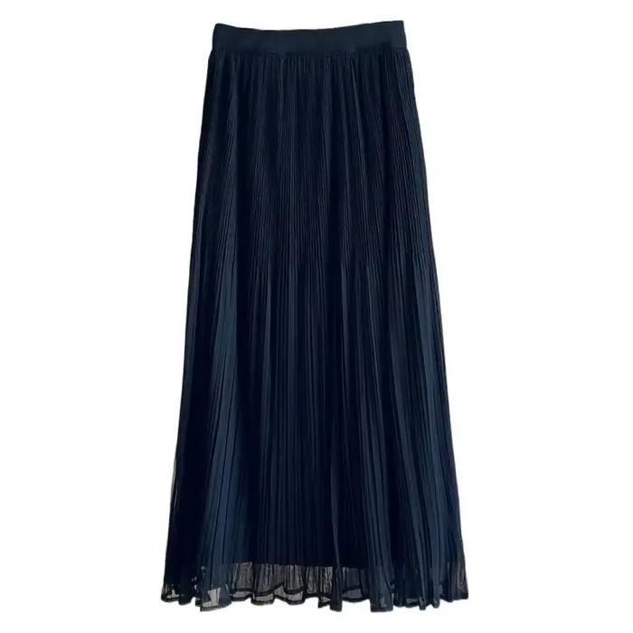 Jupe plissée taille haute en maille pour femme