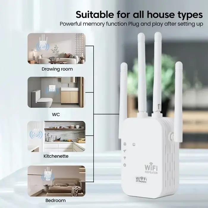 Répéteur WiFi 300 Mbps, amplificateur de signal sans fil 2,4 GHz, extenseur de portée WiFi longue portée 802.11N, routeur amplificateur de signal pour réseau domestique