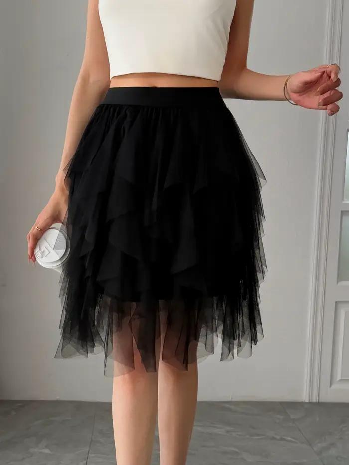 Jupe mi-longue en mousseline de soie pour femme
