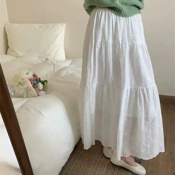 Jupe courte rose taille haute évasée pour femme