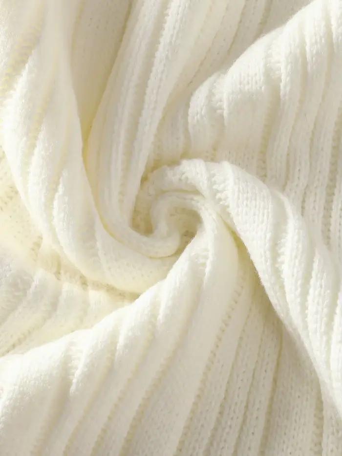 Jupe midi en maille côtelée crème pour femme, taille haute, coupe ajustée, ourlet évasé, décontractée pour le quotidien