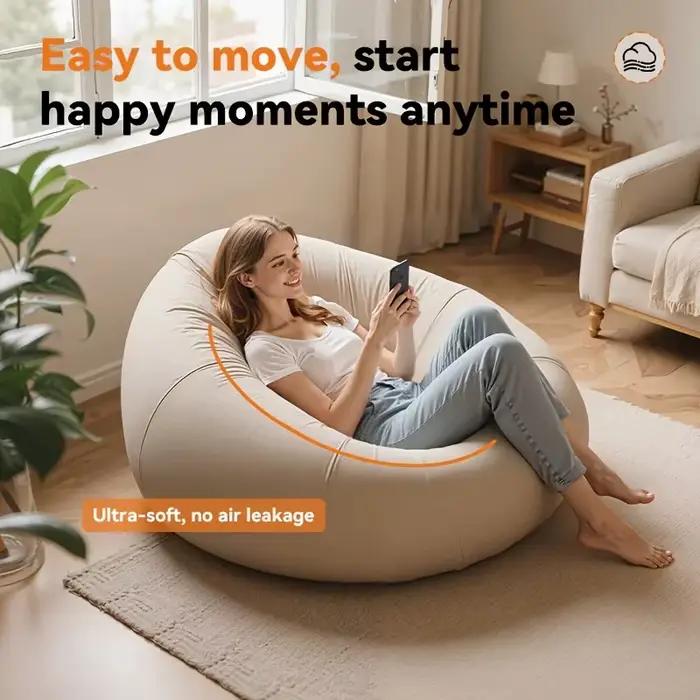 Chaise longue gonflable d'extérieur, durable, en polypropylène, avec pompe à air, pliable, gonflage rapide, siège confortable pour terrasses, plages, voyages