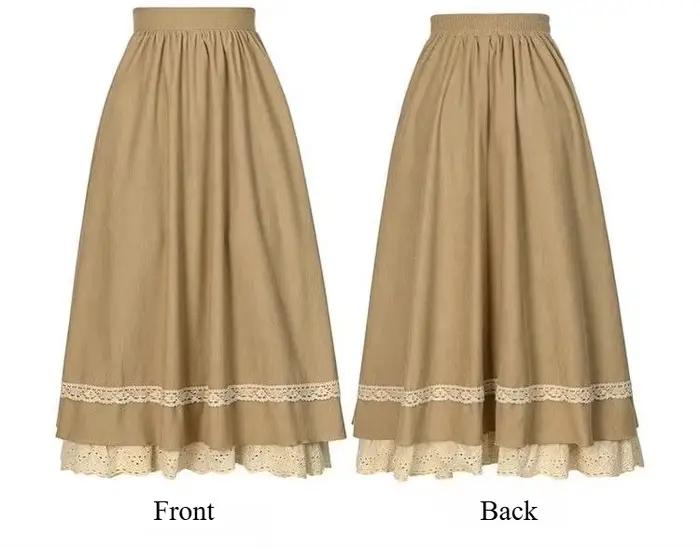 Jupe longue taille haute évasée style Y2K pour femme