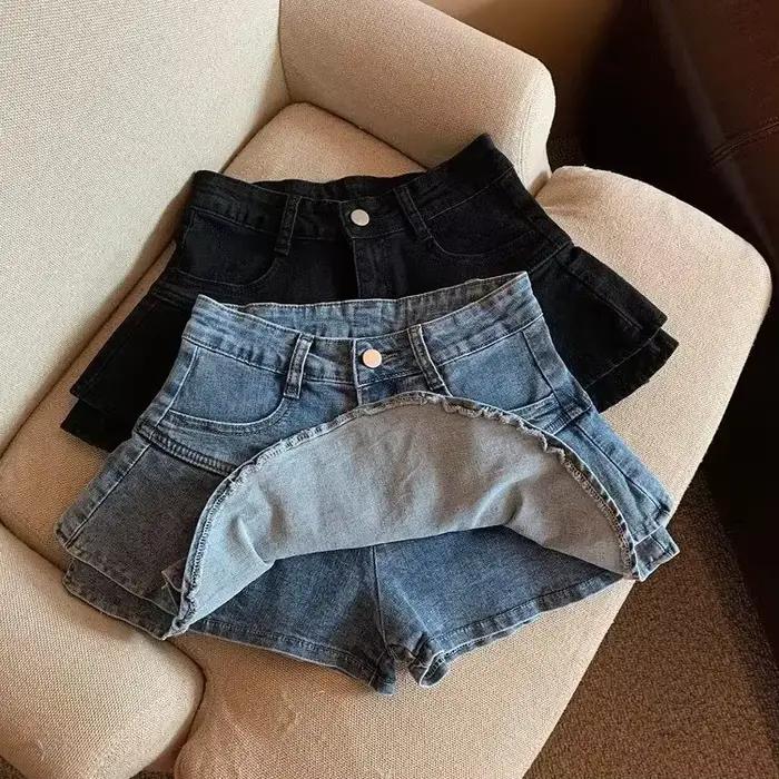 Jupe taille haute Sweetdenim en denim pour femmes, courte, décontractée, printemps, confortable, silhouette flatteuse, occasions variées