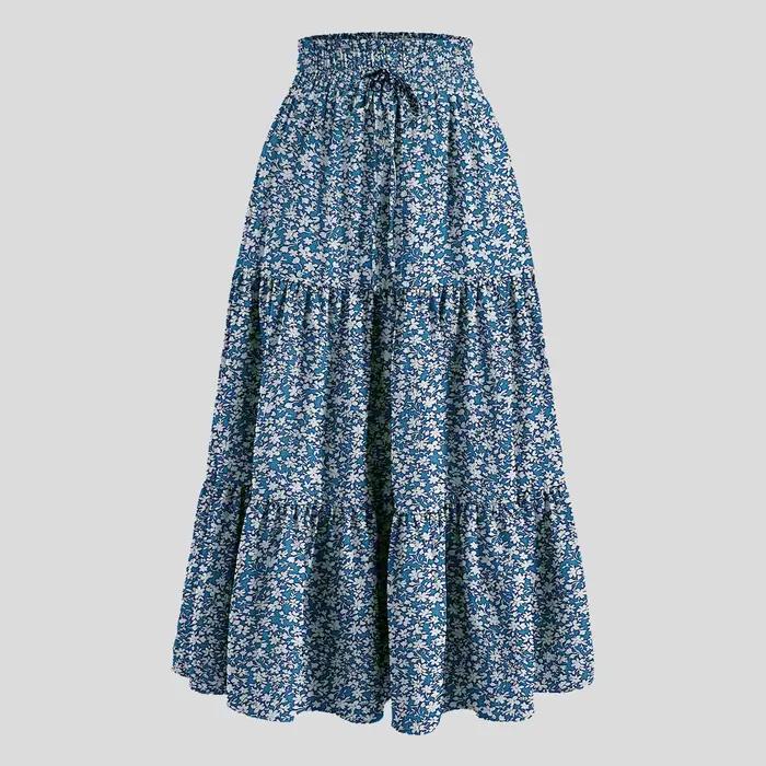 Jupe BoHEME Imprimee Florale Polyvalente Pour Femmes Occasions Speciales Etete De Plage Leger Et Elegante