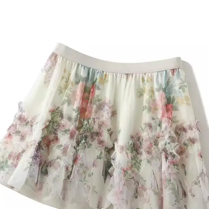 Jupes longues florales taille haute pour femmes