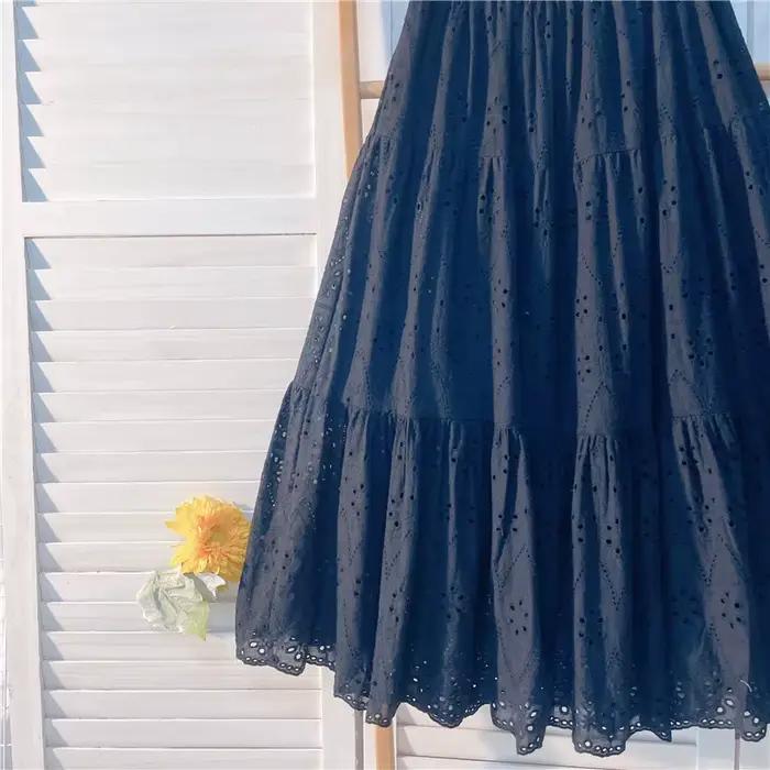 Élégante jupe en coton brodé amissié pour femmes