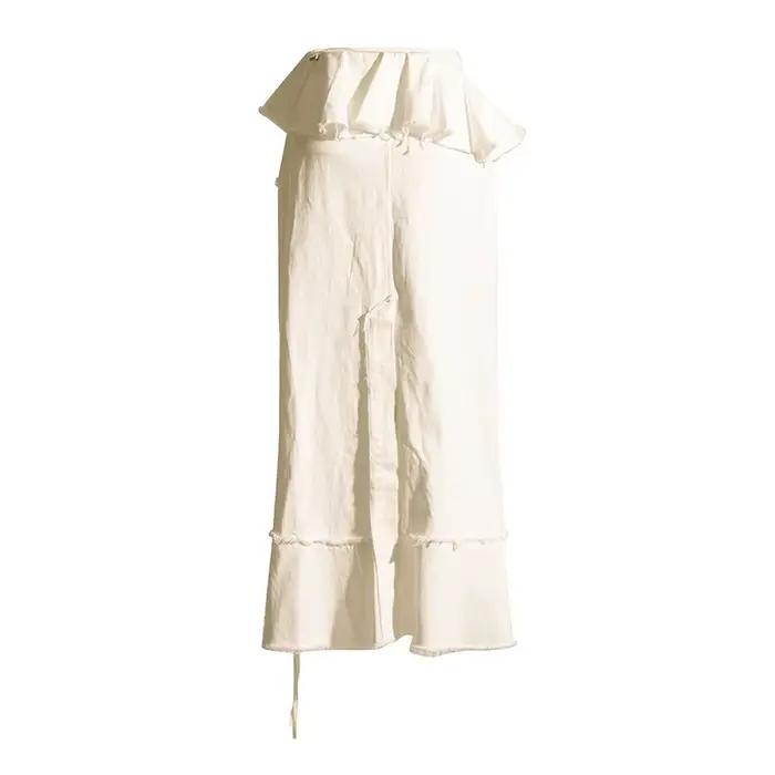 Jupe buste longue taille haute à lacets pour femmes