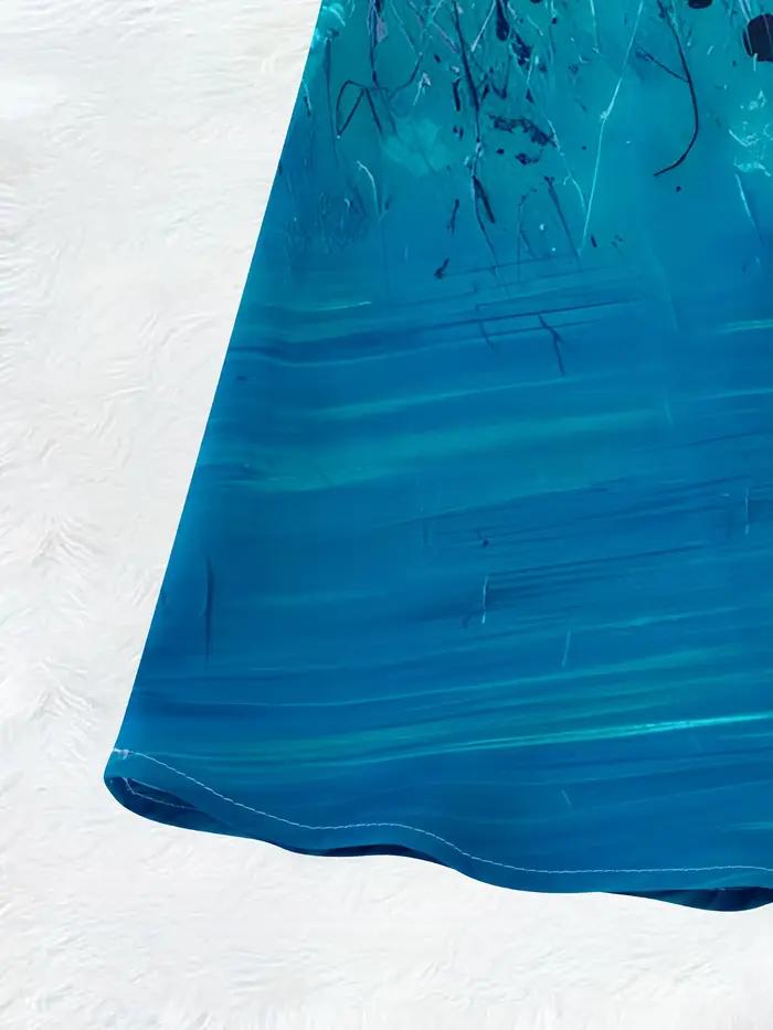 Jupe midi plissée taille haute élastique unie pour femme