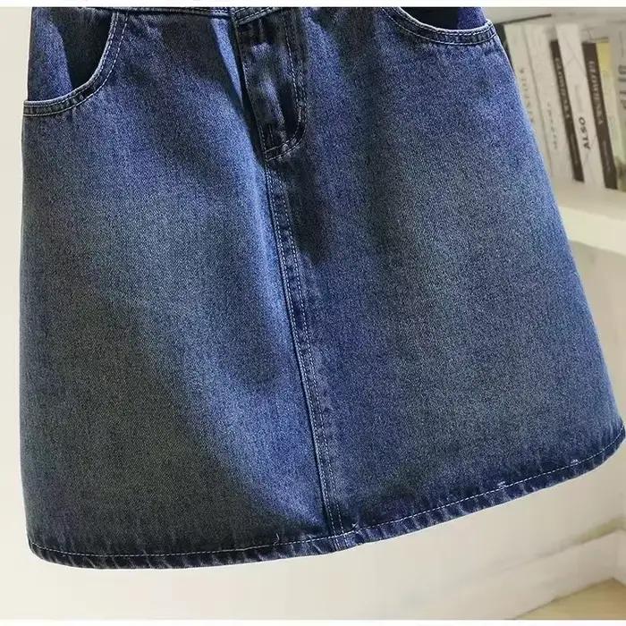 Mini jupe en Denim vieilli Vintage pour femmes, taille haute, amincissante, ligne a, moulante, polyvalente, Style Petite