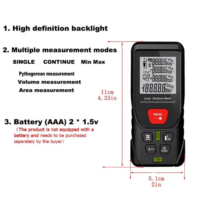 Télémètre Laser 50M/100M/120M/150M/200M, ruban à mesurer numérique, télémètre de précision avec Distance/area/volume