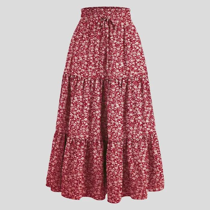 Jupe BoHEME Imprimee Florale Polyvalente Pour Femmes Occasions Speciales Etete De Plage Leger Et Elegante