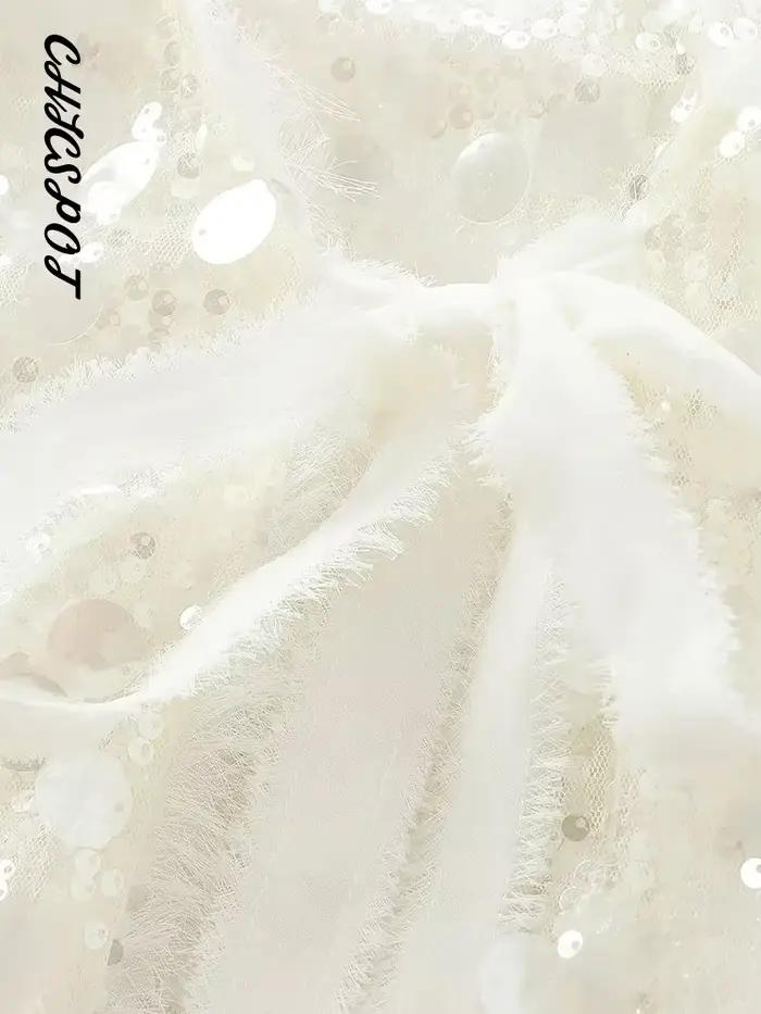 Nouveaux hauts amples à lacets et sequins pour femmes