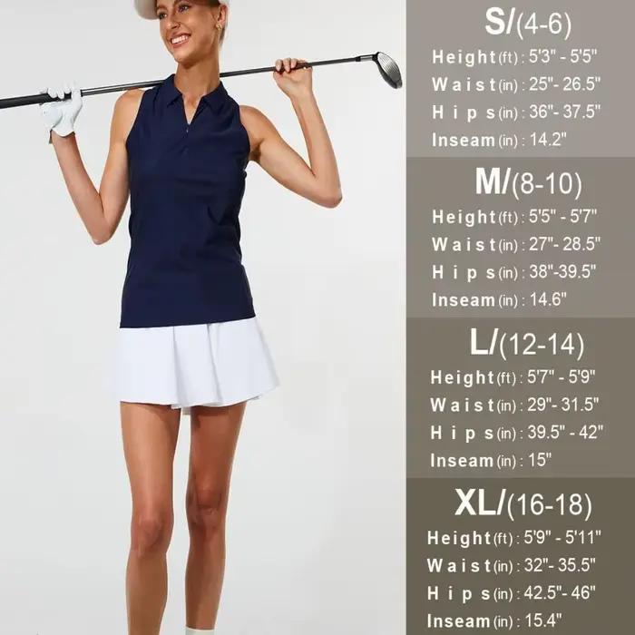 Pleated Tennis Skirts Tummy Control with Shorts Pockets Golf Skorts 2 in 1 Design Built-in