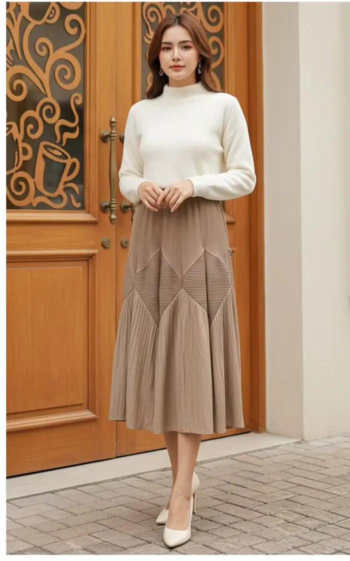 Jupe tulipe taille haute avec taille élastique pour femme